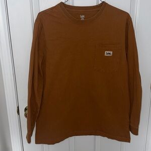 Lee Brown Long Sleeve Tee with Classic Crew Neck